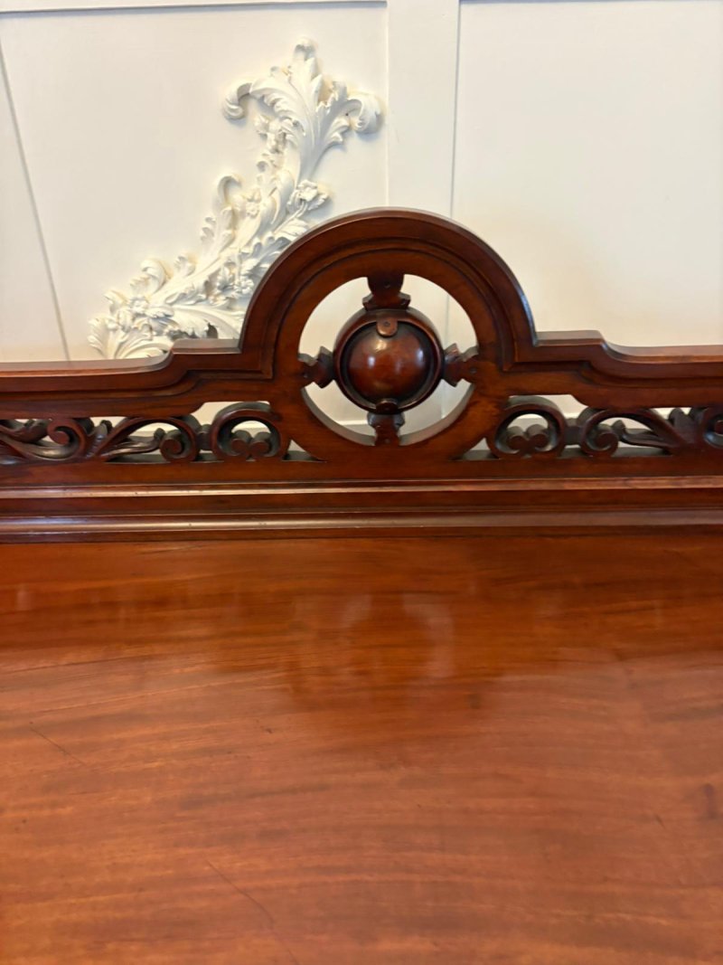 Antique English Victorian Mahogany Sideboard / Buffet Server Dumbwaiter with Gallery Back - Image 9